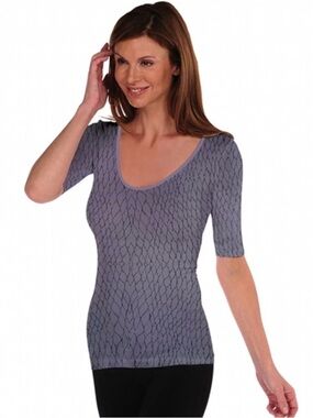 TEES by TINA Slate-Pattern Seamless Top in Gray